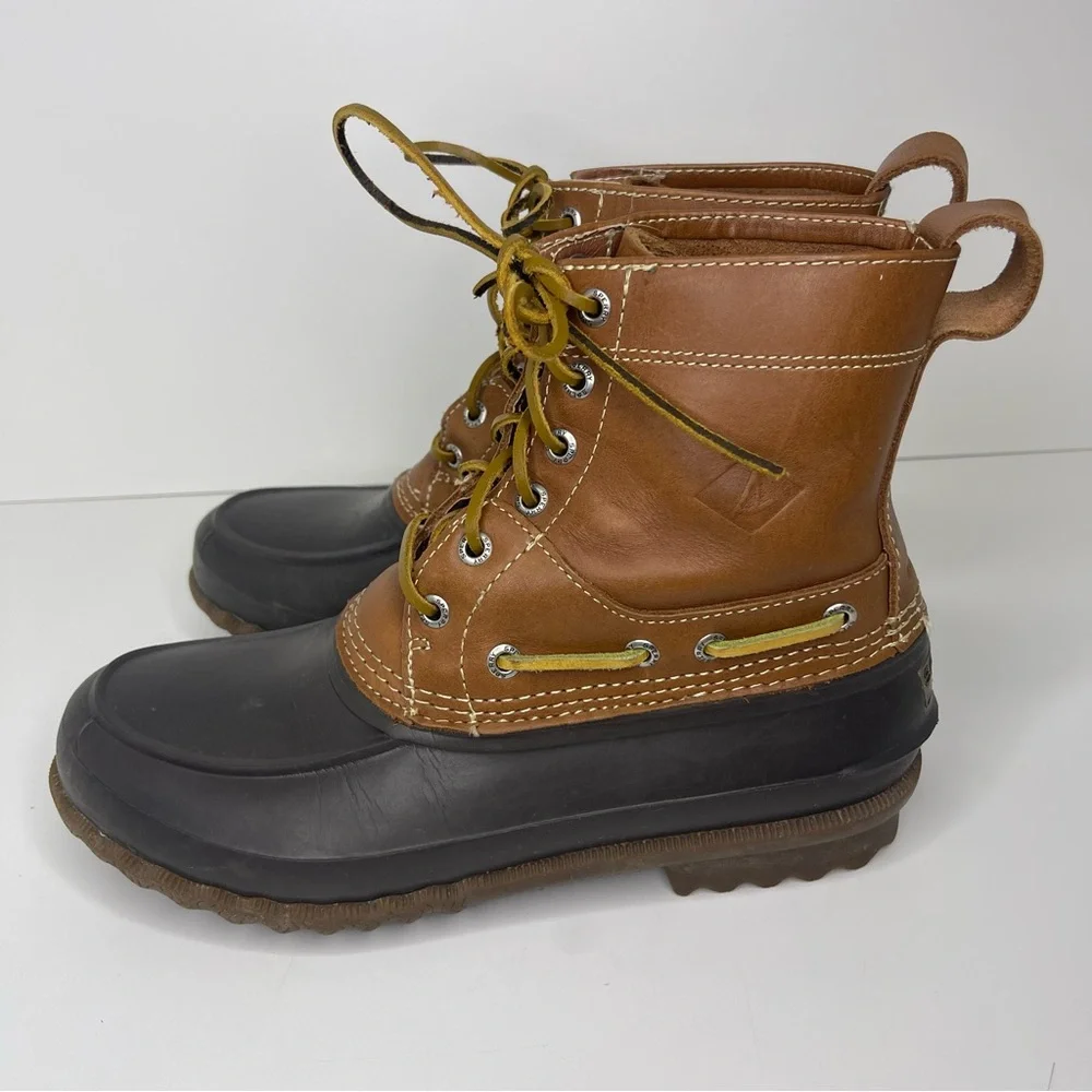 Sperry Men's 8 Brown Leather Decoy Duck Boots Winter Weather‎ Gorpcore Outdoor